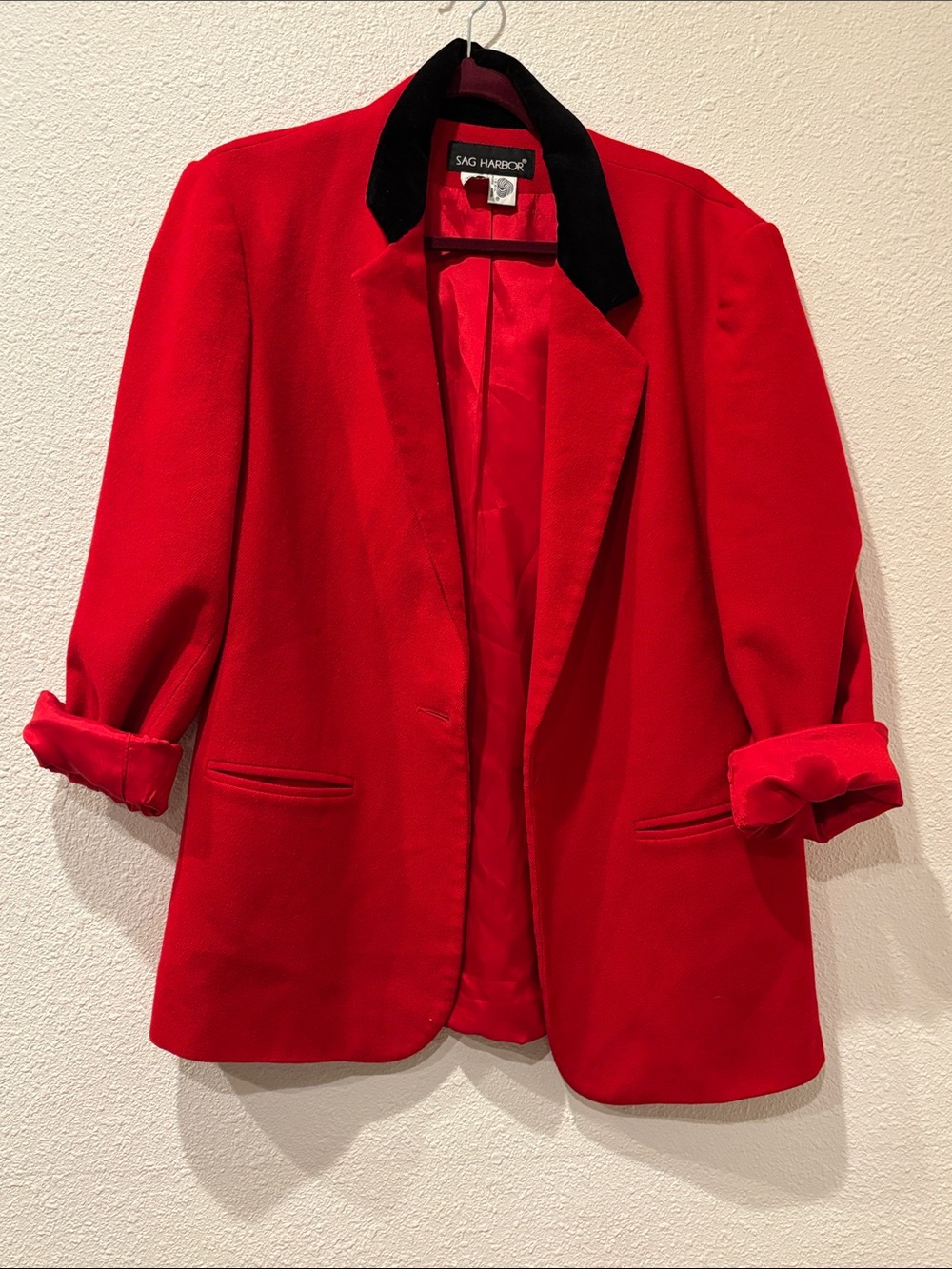90s blazer velvet collar wool